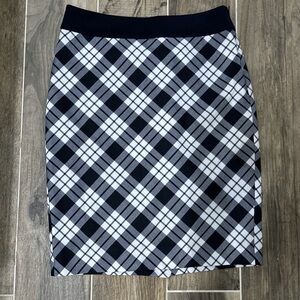 The Limited navy blue and white plaid skirt